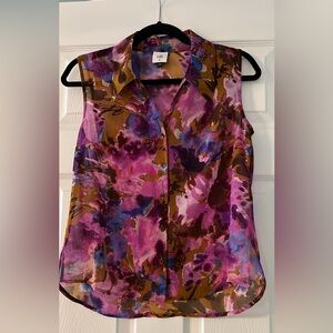 CAbi Fushia Sleeveless Blouse XS